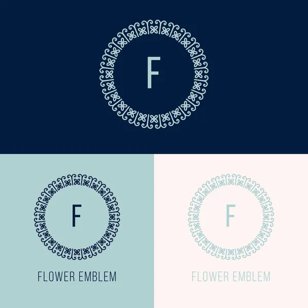 Elegant Flower Line Art Logo Design Template — стоковый вектор