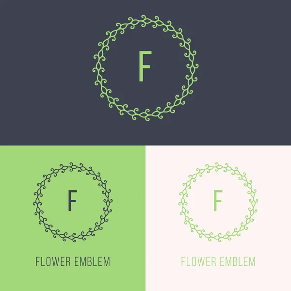 Plantilla de diseño de logotipo de línea de flores elegante — Vector de stock