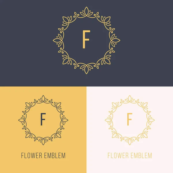 Elegant  Flower line art Logo Design Template