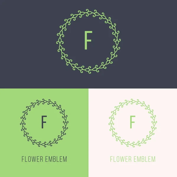 Elegant Flower Line Art Logo Design Template Стоковая Иллюстрация
