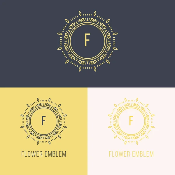 Diseño elegante de la línea de la flor del logotipo — Archivo Imágenes Vectoriales