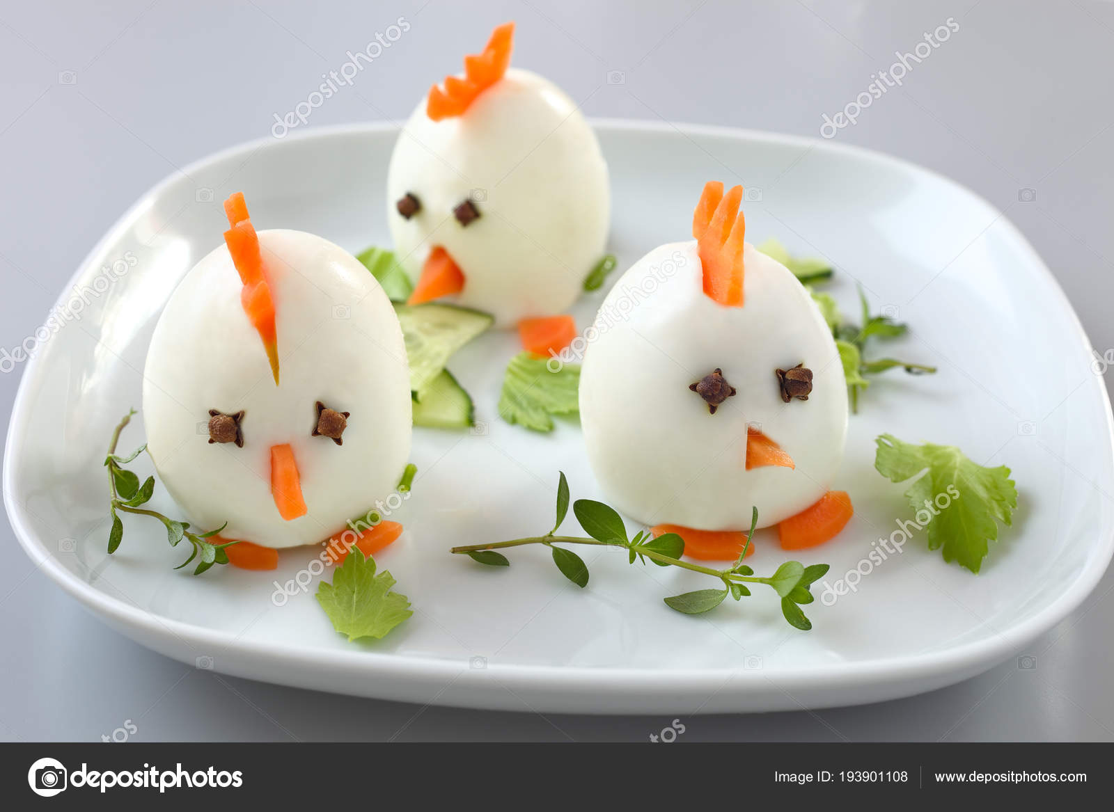 Funny Chickens Made Hard Boiled Eggs Stock Photo by ©rainbow33 193901108