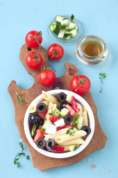 Salade Pâtes Penne Grecque Photos De Stock Libres De Droits