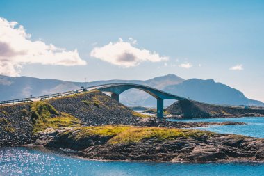 Norveç'te Atlantik yolun havadan görünümü
