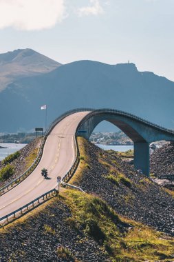 Norveç'te Atlantik yolun havadan görünümü