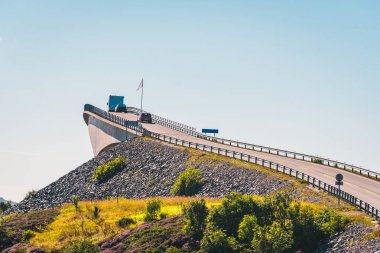 Norveç'te Atlantik yolun havadan görünümü