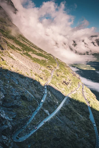 Amazing View Famous World Roads Trollstigen Serpentine Mountain Road Norway — Stock Photo, Image