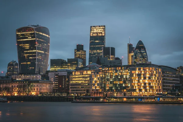 London März 2016 Stadtbild Des Modernen London Bei Nacht — Stockfoto