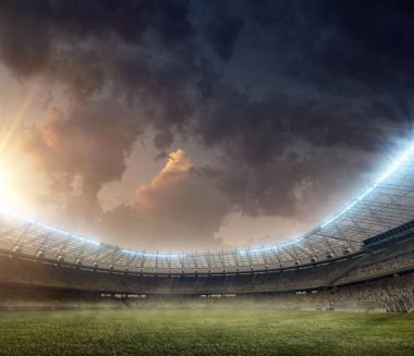 Futbol Stadyumu ile tribün 