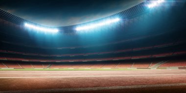 Spor stadyumu. Atletik pist. Parça ve alan. 