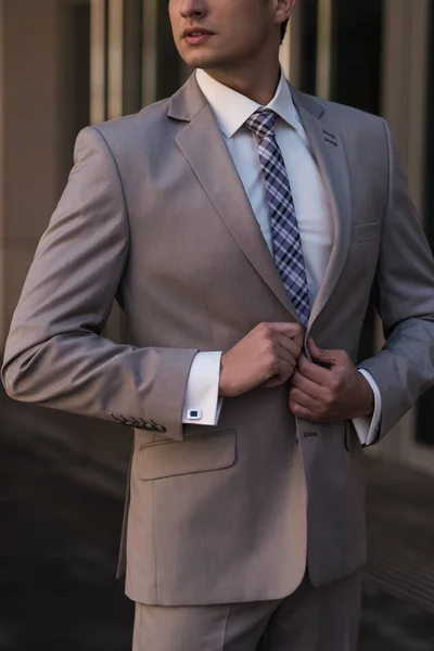 Man in grey suit — Stock Photo, Image