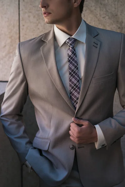 Traje gris con corbata —  Fotos de Stock