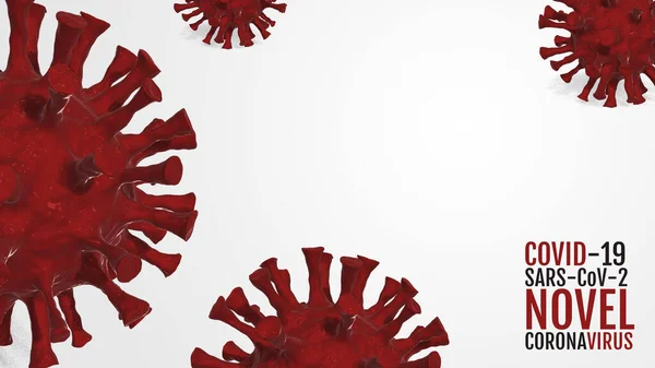 Coronavirus Renderizar Fundo Branco Covid Nova Pandemia Coronavírus Disseminada Imagens Royalty-Free