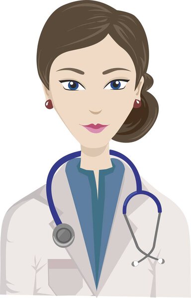  Girl doctor with stethoscope.