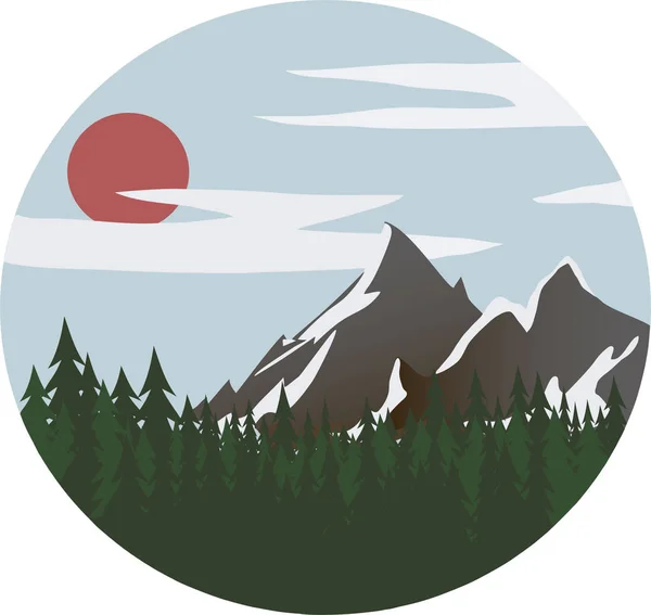 Dawn in the mountains. Royalty Free Stock Vectors