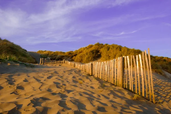 Camber Sands Beach-Dune & hek — Stockfoto