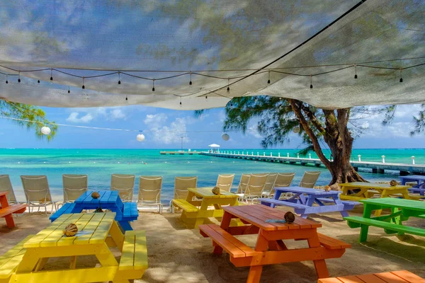 Rum Point-Colorful Tables — Stock Photo, Image