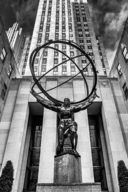 New York City, New York, ABD, Jan 2018, Rockefeller Center tarafından Atlas heykeli