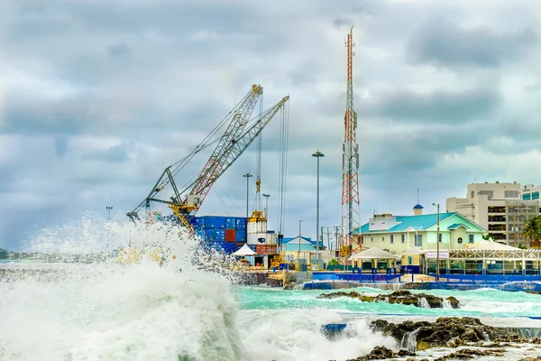 Gran Caimán Islas Caimán Dic 2017 Tormenta Sobre Mar Caribe — Foto de Stock