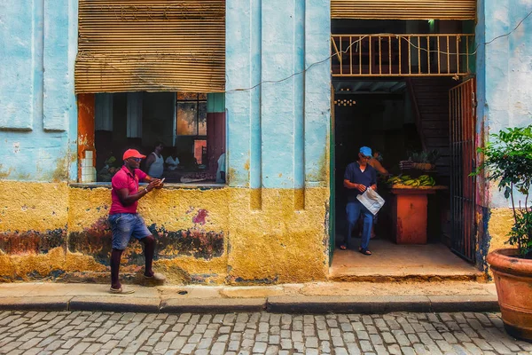 Hawana Kuba Lipiec 2019 Scena Miejska Rynku Wewnętrznym — Zdjęcie stockowe