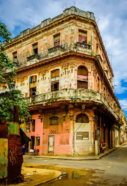 Havanna Kuba Juli 2019 Hörnet Calle Luz Och Calle Ignacio — Stockfoto