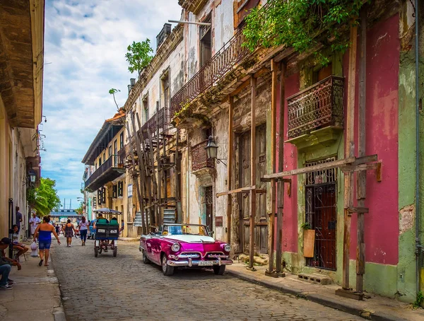 Havane Cuba Juillet 2019 Scène Urbaine Avec Une Dodge Location — Photo