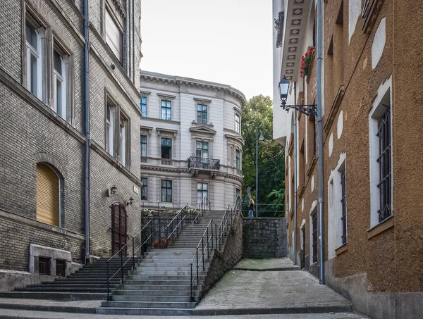 Budapeste Hungria Aug 2019 Vista Uma Escada Exterior Pala Street — Fotografia de Stock