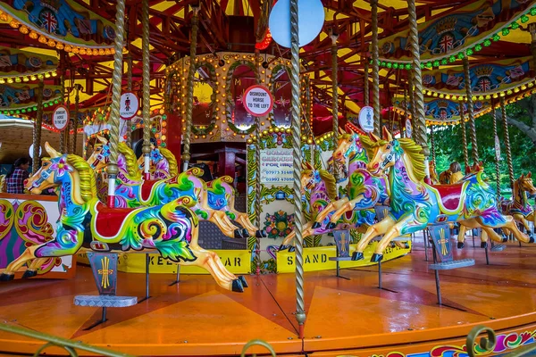 London Aug 2019 Close Golden Carousel Located Southbank — Stock Photo, Image