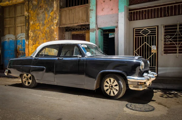 Havanna Kuba Juli 2019 Schwarzer Amerikanischer Wagen Der 50Er Bis — Stockfoto