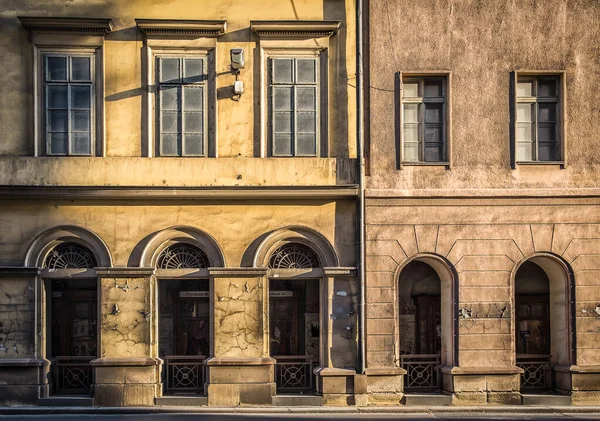 Венгрия Будапешт Август 2019 Закрытие Фасада Старого Здания Закате — стоковое фото