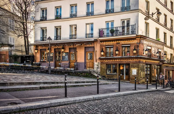 Paris France Feb 2020 View Relais Butte Restaurent Heart Montmartre — стокове фото