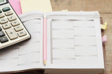 defter aylık planlayıcısı kayıt için mali 