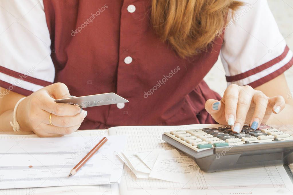 document and notebook monthly record expense credit card and checking account