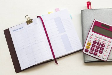 defter aylık planlayıcısı kayıt arka plan beyaz iş için