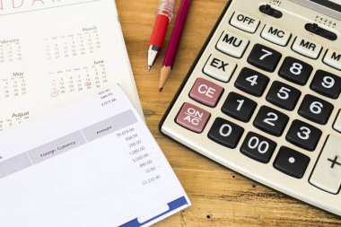 Belge aylık gider, Ofis Masası kontrol Bankası kredi kartı