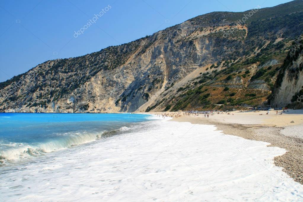 Amazing landscape of Myrtos beach, Kefalonia, Greece