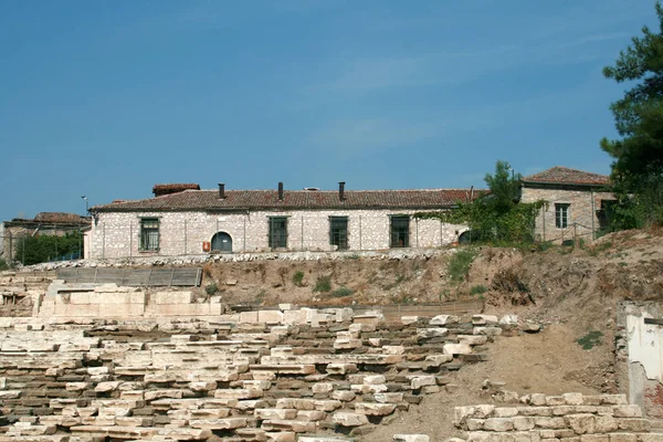 Anfiteatro antiguo en el área arqueológica de Larissa, Grecia —  Fotos de Stock