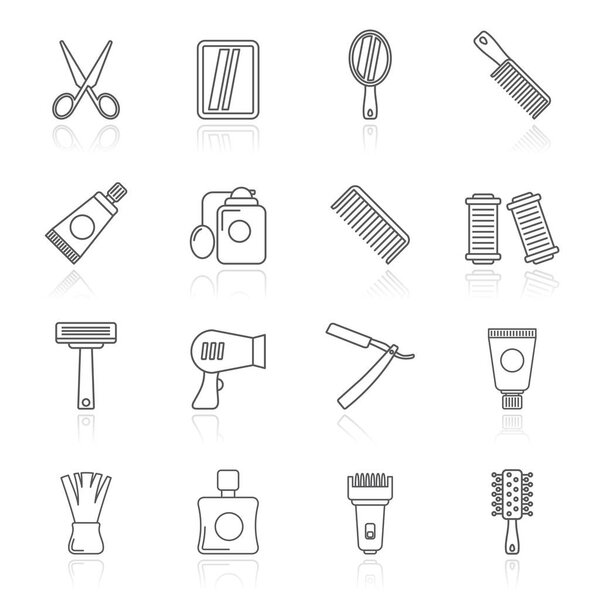 barber and Hair Salon icons