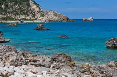 Agios Ioannis Beach, Lefkada, İyonya Adaları muhteşem manzara