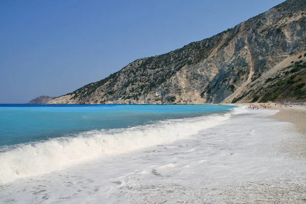 놀라운 경치의 Myrtos 해변, Kefalonia, 이오니아 섬 — 스톡 사진