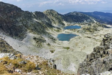Musalenski göller Musala tepe, Rila Dağı üzerinden panoramik manzaralı