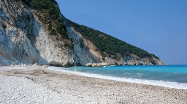 Muhteşem deniz manzarası Myrtos beach, Kefalonia, Ionian Islands