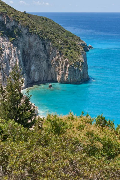 Paisagem de Milos Beach, Lefkada, Ionian Island — Fotografia de Stock