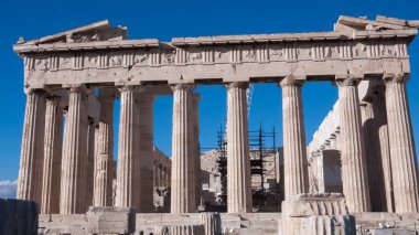 Şaşırtıcı görünümü Parthenon Tapınağı Akropol Atina, Yunanistan
