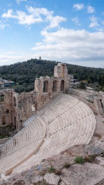 Atina, Yunanistan Acropolis Herodes Atticus Odeon şaşırtıcı görünümü