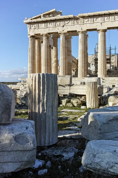 El Partenón en la Acrópolis de Atenas, Ática — Foto de Stock