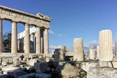 Atina'da Akropolis Attica Parthenon şaşırtıcı görünümü