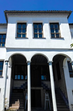 Plovdiv, Bulgaristan - 10 Haziran 2017: Eski şehir Plovdiv Bulgar canlanma süre evden