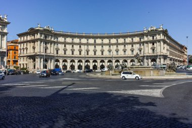 Rome, İtalya - 22 Haziran 2017: piazza görünümünü şaşırtıcı della Repubblica, Roma