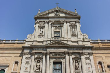 Rome, İtalya - 22 Haziran 2017: Ön görünümü Chiesa di Santa Susanna alle Terme di Diocleziano Roma